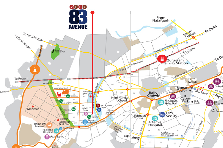 83 Avenue Location Map